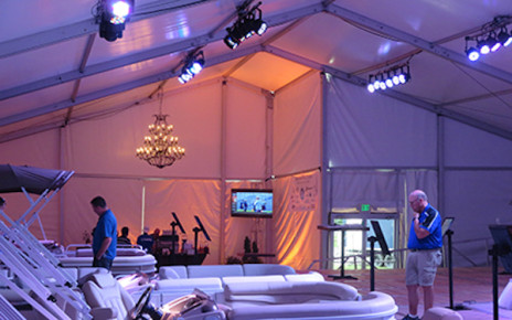 corporate tent rental lighting options